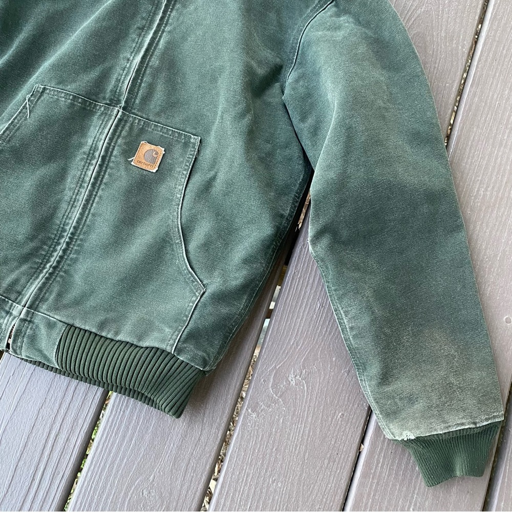 Carhartt Quilt Lined Jacket Youth XL (14/16) YYJ130 MOS Moss Green - Picture 4 of 16